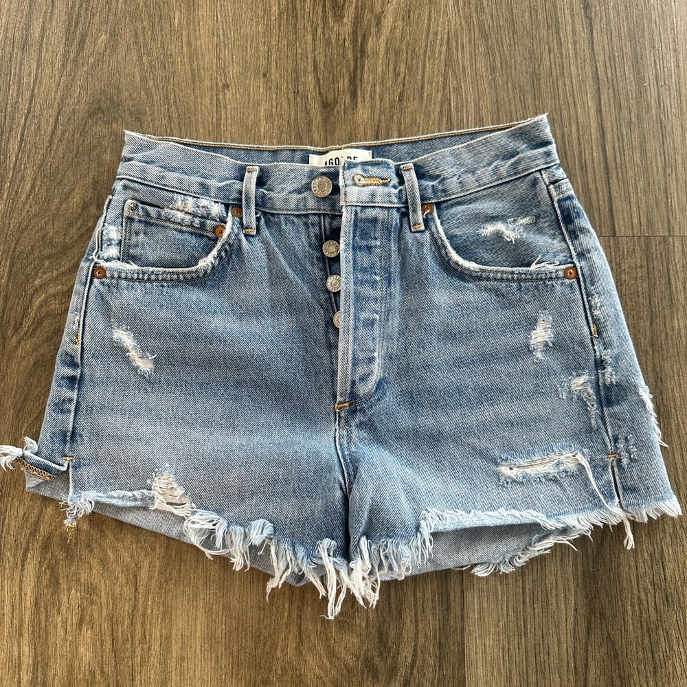 Agolde Blue Jean Shorts Vintage Cut-Off